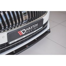 Накладка сплиттер на передний бампер Вариант2 на Skoda Superb III рестайл